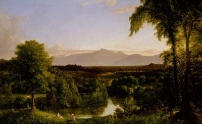 キャッツキルの眺め—初秋、1836-37。 作： Thomas Cole