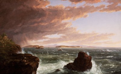 フレンチマンズ湾を一望できます。スコールの後の無人島 作： Thomas Cole