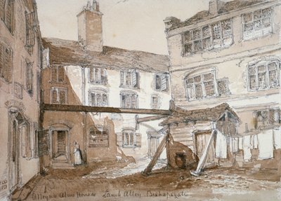路地の救貧院、ジンジャーブレッド コート、ラム アレー、ロンドン市、1851 年。 作： Thomas Colman Dibdin