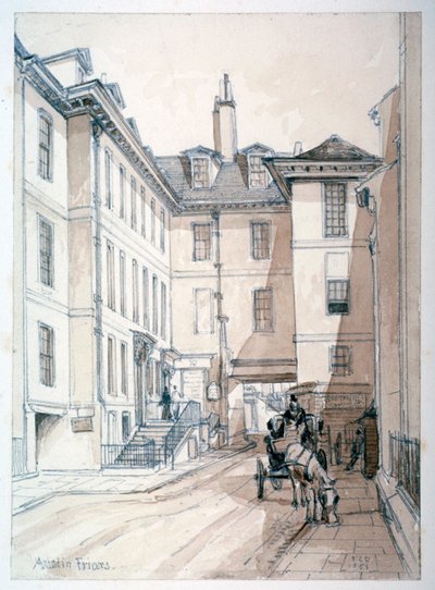 オースティン・フライアーズ・ストリート、シティ・オブ・ロンドン、1851年。 作： Thomas Colman Dibdin