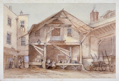 ブロッサムズ イン、ローレンス レーン、シティ オブ ロンドン、1854 年。 作： Thomas Colman Dibdin