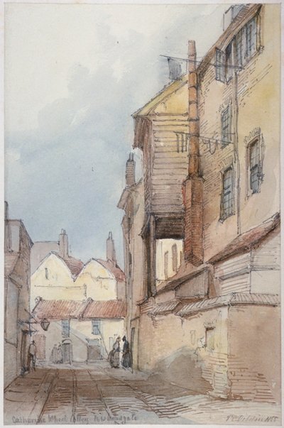 キャサリン ホイール アレー、ロンドン市、1855 年。 作： Thomas Colman Dibdin