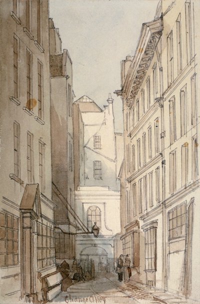 変更路地、ロンドン市、1850 作： Thomas Colman Dibdin
