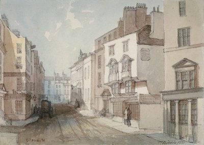 コールマン ストリート、ロンドン市、1851 年。 作： Thomas Colman Dibdin