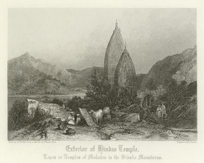 ヒンドゥー寺院の外観 作： Thomas Colman Dibdin