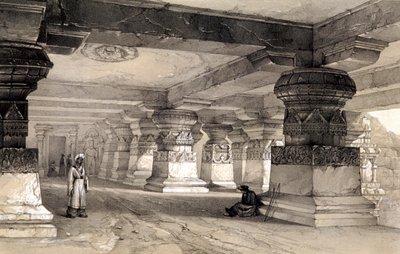 ランカの内部、エローラ、インド、1845年 作： Thomas Colman Dibdin