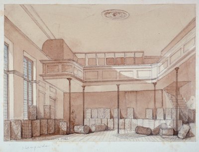 1851年、ロンドン市ノーブル・ストリートのコーチメーカーズ・ホールの内部 作： Thomas Colman Dibdin