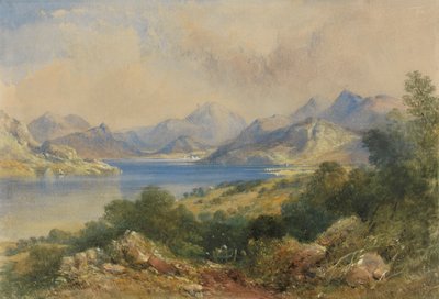 湖のある山岳風景 作： Thomas Colman Dibdin