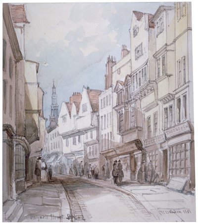 ホリウェル ストリートの眺め、ウェストミンスター、ロンドン、1851 年。 作： Thomas Colman Dibdin