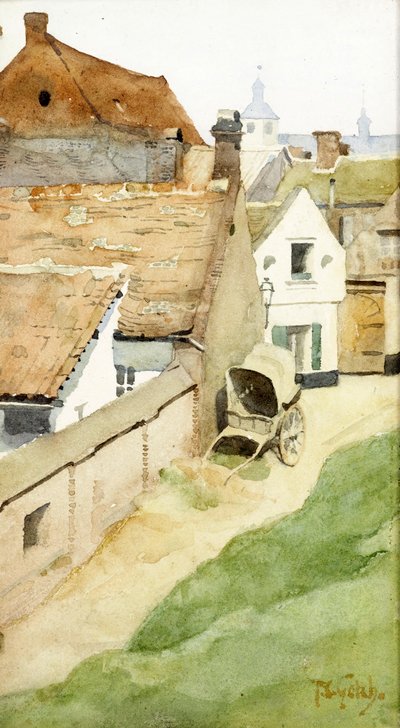 村の裏通り、1880年頃 作： Thomas Cooper Gotch