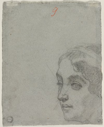 女性の頭、c。 1857。 作： Thomas Couture