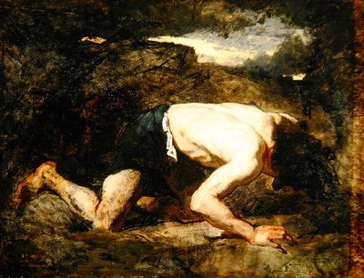 The Fugitive, Study for Timon of Athens, c.1857 (oil on canvas) 作： Thomas Couture