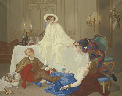 マスクされたボールの後の晩餐、1855年 作： Thomas Couture