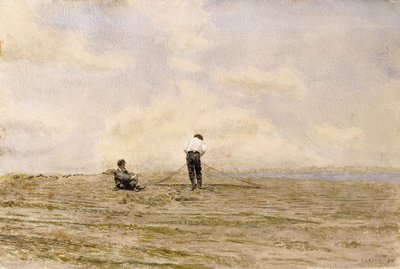 ネットの補修、1882年 作： Thomas Cowperthwait Eakins