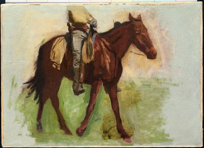 「カウボーイズインザバッドランズ」のスケッチ 作： Thomas Cowperthwait Eakins