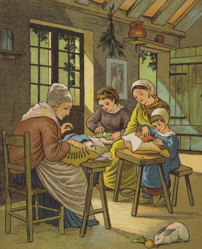 Caen: the Lacemakers (カラーリトグラフ) 作： Thomas Crane