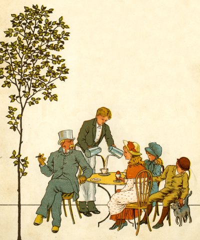 19世紀末のパリの公園の外にあるカフェ 作： Thomas Crane