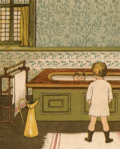 ホームライフバスルームでお風呂に入る子ども 作： Thomas Crane