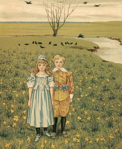 ホームライフ。草原の中の子どもたち 作： Thomas Crane