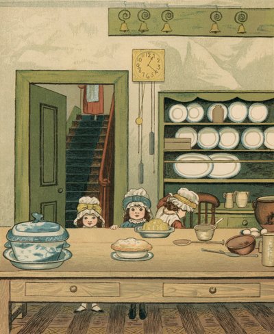 ホームライフ階下の台所の子どもたち 作： Thomas Crane