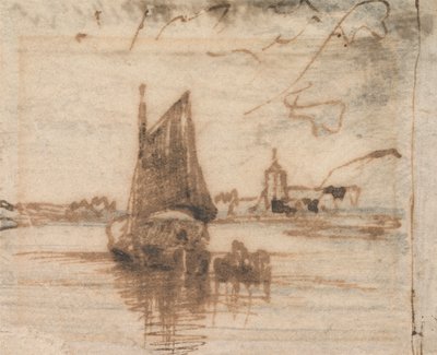 沈静化した帆船 作： Thomas Creswick