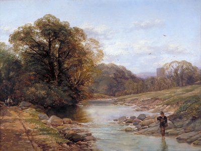 「森の小川」、19 世紀 作： Thomas Creswick