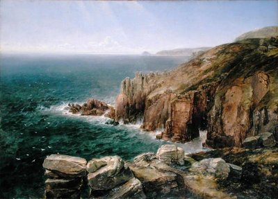 ランズエンド、コーンウォール（油彩・キャンバス） 作： Thomas Creswick
