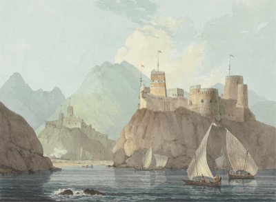 ジェラリ砦とメラニ砦の東の眺め、マスカット 作： Thomas Daniell
