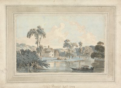 農家、川、はしけ 作： Thomas Daniell