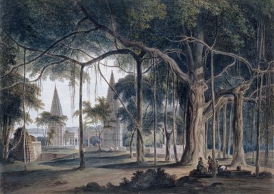 アゴリ、ウッタルプラデーシュ州のヒンズー教の寺院、 作： Thomas Daniell