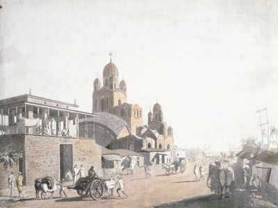 ストリートシーン、トーマスダニエルによる「カルカッタの景色」、1786-1788 作： Thomas Daniell