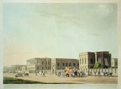 トーマスとウィリアム（1769-1837）ダニエル、1798によって彫刻された「東洋の風景：ヒンドゥースタンの24の景色」からの評議会家、カルカッタ、プレート29 作： Thomas Daniell