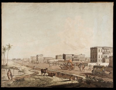 カルカッタの眺めからのチョーリングヒーの新しい建物、1787 作： Thomas Daniell
