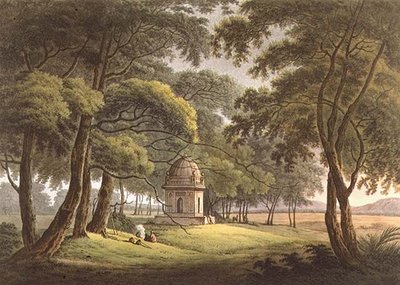 ベンガル、ムーア人女性の墓」ジョセフ・コンスタンティン・スタドラー（1780-1812年）の彫刻、エドワード・オルム（1774-1820年）による1803年のリトグラフ版。 作： Thomas Daniell