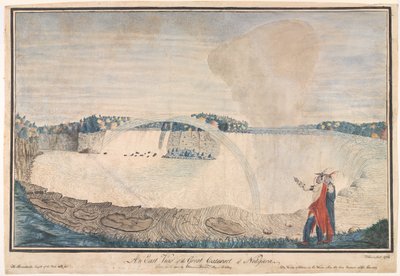 「ナイアガラの大白内障の東の眺め」、1762年 作： Thomas Davies