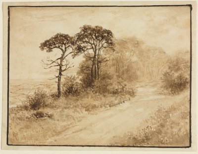 曲がりくねった道のある風景、1833年。 作： Thomas Doughty