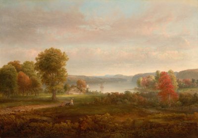 1850 年秋のハドソン川の眺め。 作： Thomas Doughty