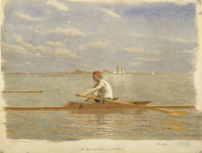 シングルスカルのジョン・ビグリン、カリフォルニア州。 1873年。 作： Thomas Eakins