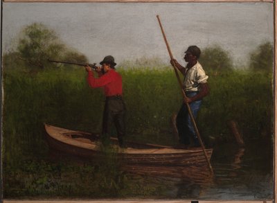 デラウェアでのレールシューティング 作： Thomas Eakins