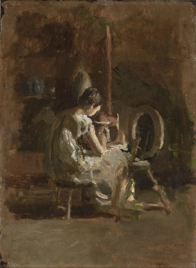 「ホームスパン」のスケッチ、1881 作： Thomas Eakins