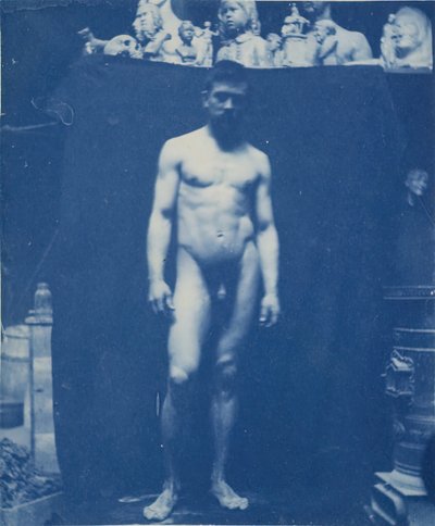 立っている裸のサミュエル・マレー、c。 1890-1892。 作： Thomas Eakins