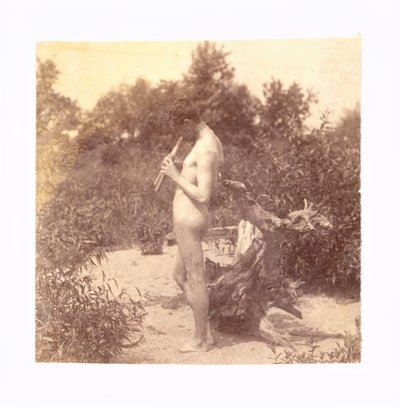アルカディアのためのスタンディングパイパースタディ、c。 1883年。 作： Thomas Eakins