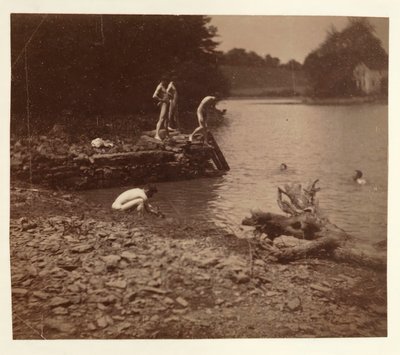 水泳のための習作、1883年。 作： Thomas Eakins