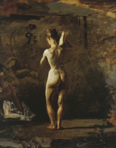 ウィリアム・ラッシュがシュイルキル川を寓意的に彫る」ための習作 作： Thomas Eakins