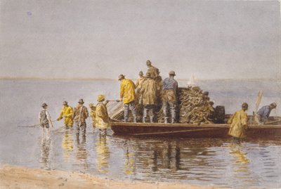 ネットを取り上げる、1881年。 作： Thomas Eakins