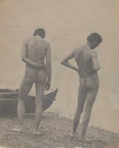 トーマス・イーキンズとジョン・ローリー・ウォレス・オン・ア・ビーチ、カリフォルニア州。 1883年。 作： Thomas Eakins