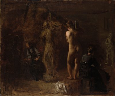 スクールキル川の彼の寓意的な姿を彫るウィリアム・ラッシュ、研究 作： Thomas Eakins
