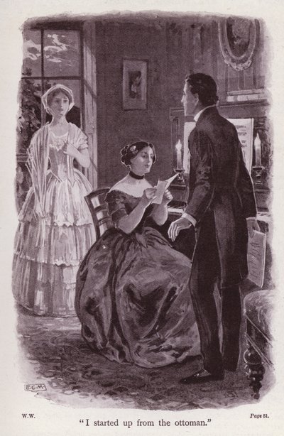 ウィルキー・コリンズ著「白衣の女」のイラスト（リトグラフ 作： Thomas Eyre Macklin