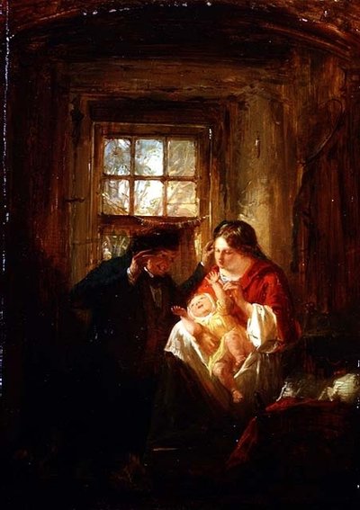 母性の喜び（油彩・パネル） 作： Thomas Faed