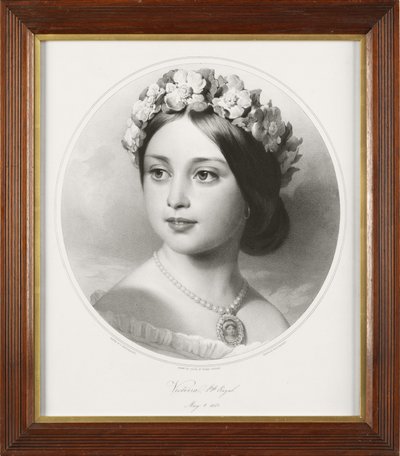 ドイツの皇后でありプロイセンの女王であるヴィクトリア（石に描かれたリトグラフ 作： Thomas Fairland